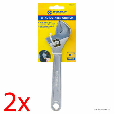 2 X 8'' SCHWERLAST VERSTELLBAR SCHRAUBENSCHLÜSSEL SCHLÜSSEL SET KLEMPNER GRIFF HANDWERKZEUG DIY 