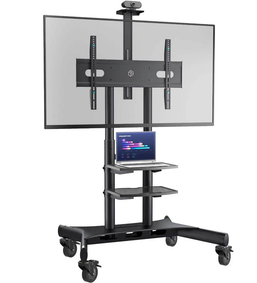 ONKRON Soporte TV Móvil Enrollable para 50-86 Pulgadas, hasta 90,9 kg, TS1881-B DEVOLUCIÓN - Imagen 2 de 4