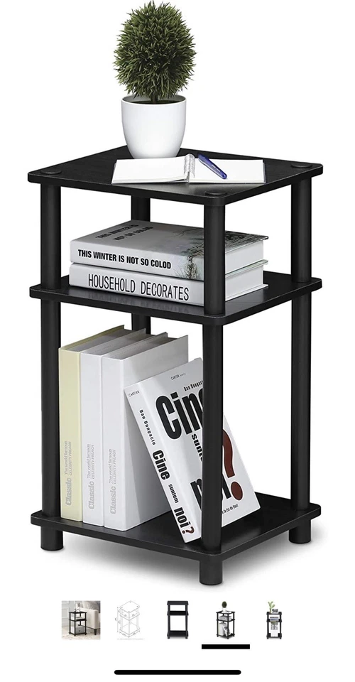 3-Tier End Table 1-Pack Americano/Black, Corner Table, Coffee Table - Image 4 of 4