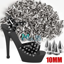 100 1000pcs 10mm Spots Cone Screw Metal Studs Leathercraft Rivet Bullet Spikes