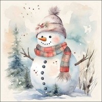 20 Papierservietten Servietten Snowman In Nature Ambiente 33X33Cm | Schneemann