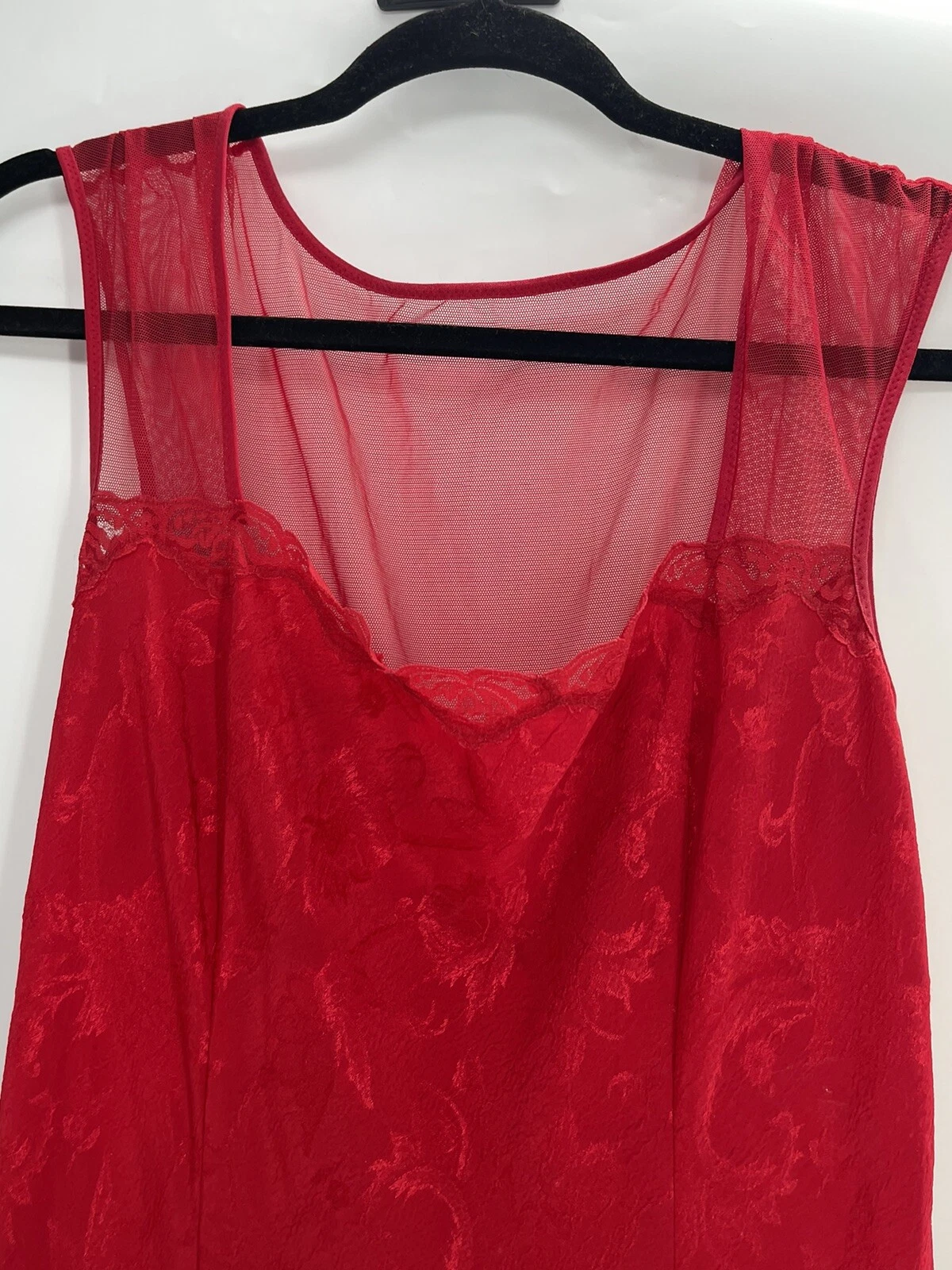 UNDERCOVER Abito Lingerie Lungo Rosso Victoria’s Secret Vintage Nuovo con etichette Taglia Large