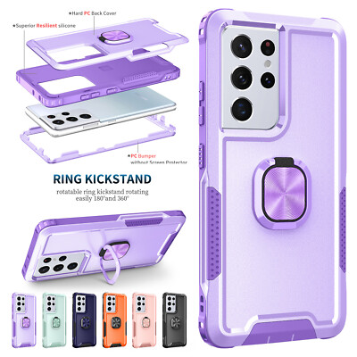 For Samsung Galaxy S21 Note 20 Ultra S20 S10Plus Kickstand Shockproof Case Cover
