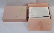 Mulberry Pure Silk Pillowcase Queen Beauty Pie 1pc White W/Thin Burgundy Border