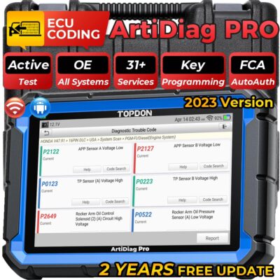 TOPDON ArtiDiag PRO2 Bidirectional Scan Tool Full System Diagnostic ECU Coding