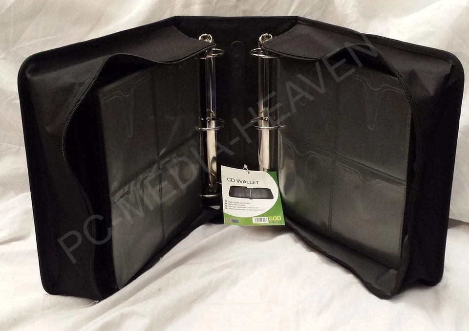 PHAZE-7 MEDIA 500 Sleeve CD DVD Blu Ray Disc Carry Case Holder Bag Wallet Storage Ring Binder