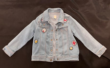 Disney Collection By Tutu Couture Snap Button Jean Jacket Minnie Mouse 7/8