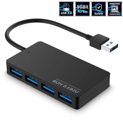 USB HUB 4 Port 3.0 USB 3.0 Verteiler Adapter Super Speed 4 Port für Laptop PC - Bild 6 von 11