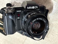 Minolta 7000 35mm Film Camera w/ 35-70 mm Zoom Lens  Strap  Case; Tested Works