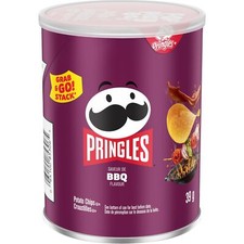 Pringles BBQ Potato Chips 39g/1.4oz, Cans, 12pk, Imported from Canada 