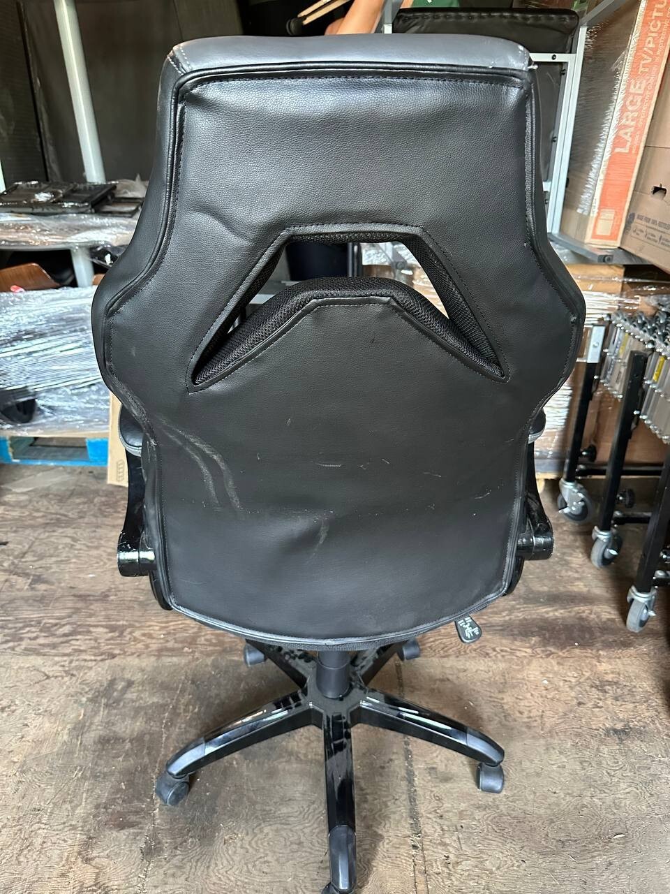 Staples Emerge Vortex Bonded Leather Gaming Chair, Black & Grey eBay