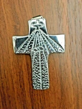NWOT Mini Cross Pewter / Christmas Tree Ornament /Wall Hanging / Favor Gift #286