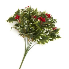 Package of 2 Variegated Artificial 18" Holly Bushes