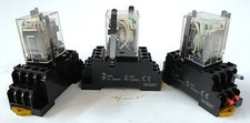 OMRON, RELAY, TYPE MY4N, 24 VDC, SOCKET 1418W1 5 AMPS, 250 VAC MAX, LOT OF 3