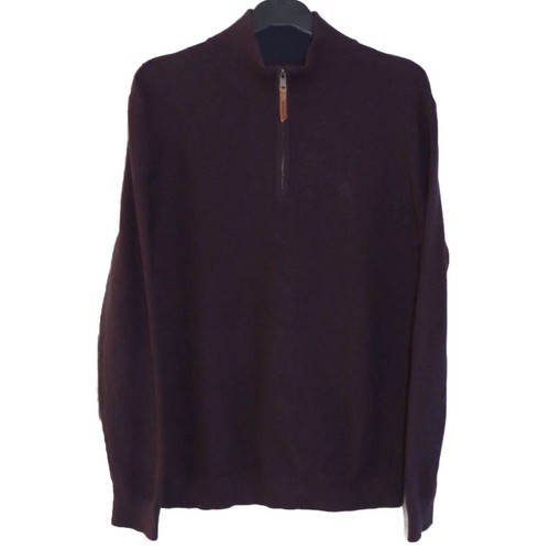 Fat Face 1/4 Zip Jumper Size Small Purple Bilberry Cotton Cashmere Mens