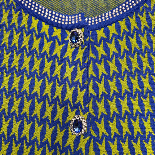 Kayla by Tally Taylor Sweater Womens 22 Blue Jewels Rhinestone Knit Party Cruise - Picture 4 of 18