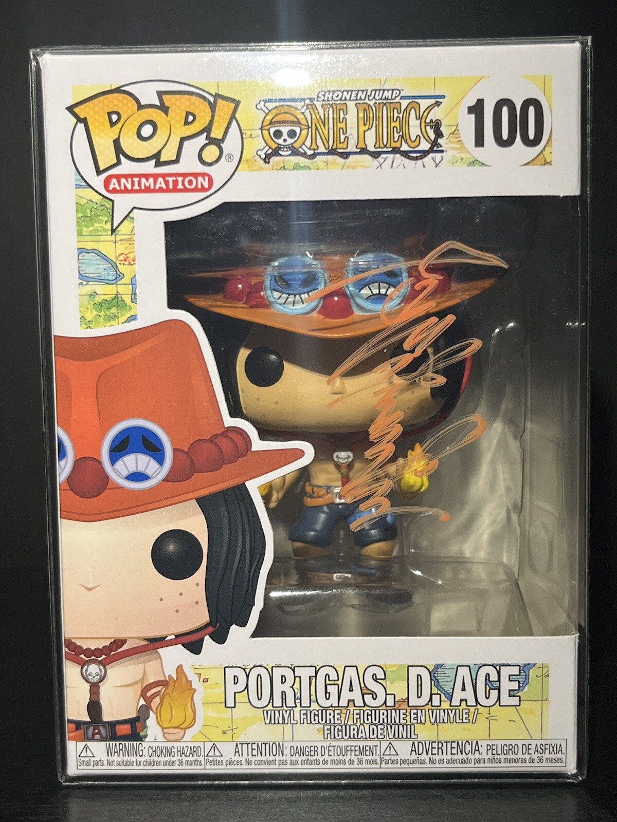 Funko Pop! One Piece- Portgas D Ace #100 Signed By Toshio