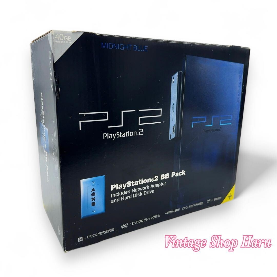 Sony PlayStation 2 BB PACK SCPH-50000 Main Unit Blue With Sony PlayStation 2 BB PACK SCPH-50000 Main Unit Blue With