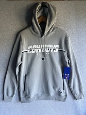 Dallas Cowboys NFL Hoodie Mens Medium Gray Fleece Football Zipped Pockets NWT