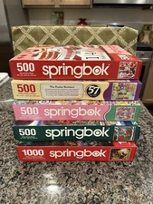 SPRINGBOK   Jigsaw Puzzles  -  LOT of 5 -  500 and 1000 pieces  - Preowned