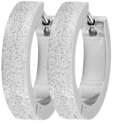 Titanium Klapp Creolen Kreolen Ohrringe Scharnier Clip Titan Silber Damen Herren