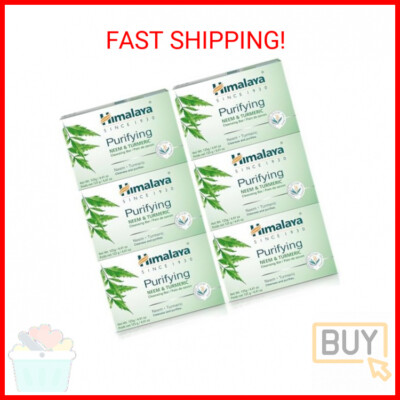 Himalaya Purifying Neem & Turmeric Cleansing Bar, Face and Body Soap for Soft an