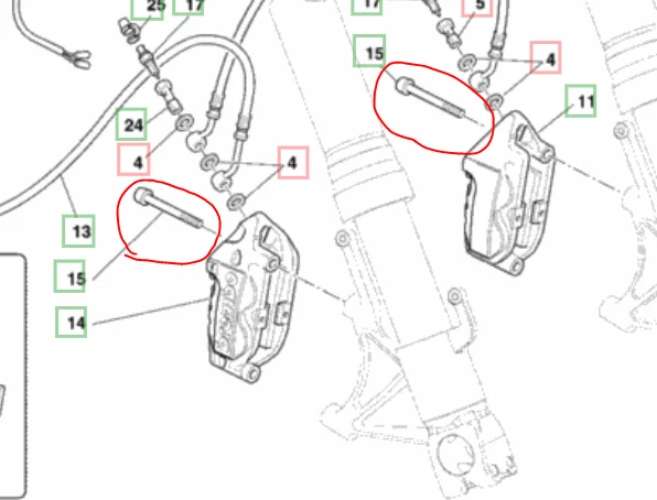 Ducati 749R 749S drilled Titanium brake caliper bolt kit 04-06 Ti front rear - Image 2 of 4