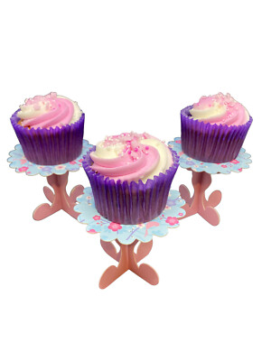 1 Packungen mit 10 Mini Blüte Cupcake Ständer Brötchen Kuchen dekorieren rosa Party Mädchen Kinder