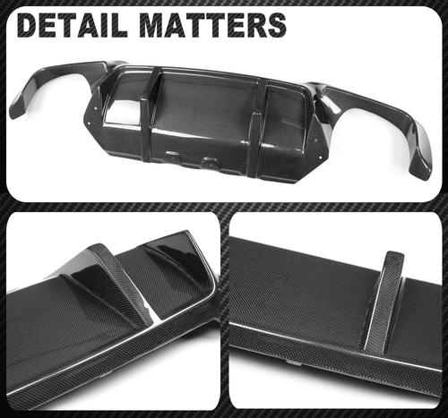 Carbon Diffusor Heckansatz Heckdiffusor Heckschürze Passt für BMW F10 M520 12-17 - Picture 11 of 11