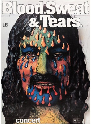 1973 BLOOD SWEAT AND TEARS CONCERT POSTER WALL ART GERMANY SIZE