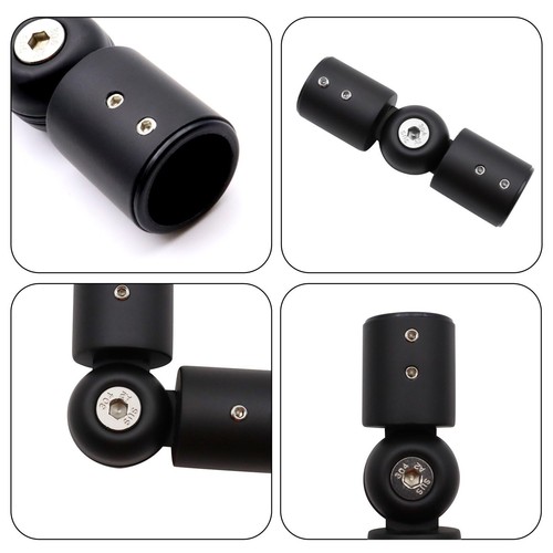 Corner Curtain Rod Connector 2 Pack for 1 Inch Rod Stainless Adjustable Black - Picture 3 of 7