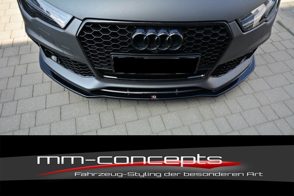 CUP Spoilerlippe Schwarz FüR Audi RS7 Facelift Front Schwert Ansatz V1-image
