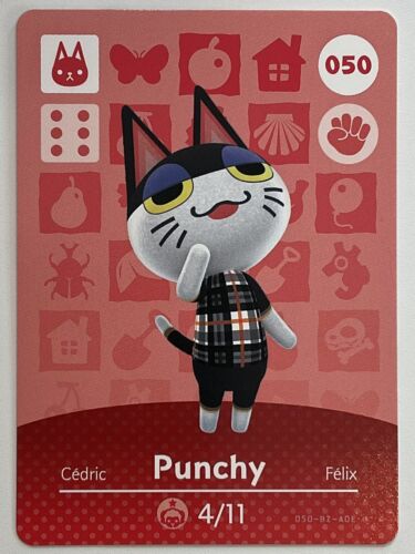 Carte amiibo Animal Crossing - Punchy #50 - Série 1 - Parfait état - Photo 1/1