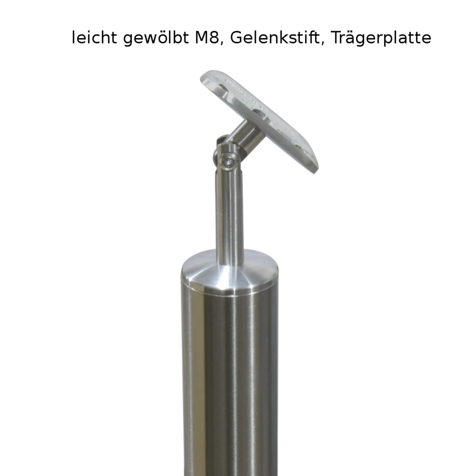 Edelstahl Pfosten Aufmontage mit Querstabhalter Geländer V2A Treppe 12mm Stab - Bild 3 von 4