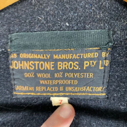 Johnstone Bros Coat Mens M / 7 Wool Tweed Miners Field Vintage 50s Waterproof - Picture 7 of 11
