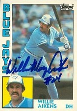 Willie Mays Aikens autographed Baseball Card (Blue Jays) 1984 Topps Traded #1T