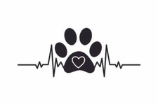 Dog Lover Paw Heart Beat Wall Quote Laptop Car Bumper Vinyl Decal Sticker