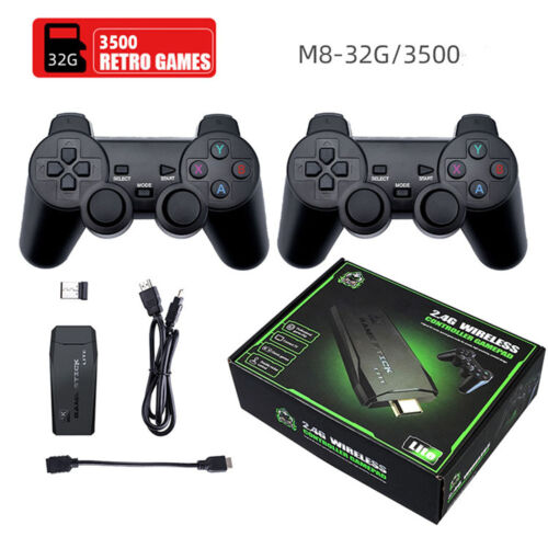 4K 2.4G Wireless HD TV Video Game Console 3500/10000 Built-in Games w/ 2 Joystic - Picture 1 of 15
