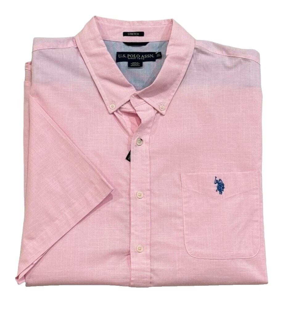 Polo de algodón de EE. UU. Camisas geométricas informales con botones para hombre