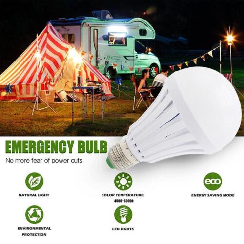 LED E27 Energy Saving Intelligent Emergency Bulb Lamp Light Rechargeable Lamps - Imagen 1 de 20