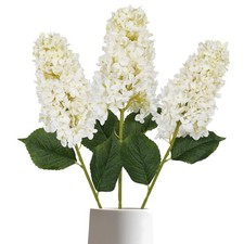 White Hydrangea Artificial Flowers 3PCS Fake Hydrangeas 31.5  Long Stem White...