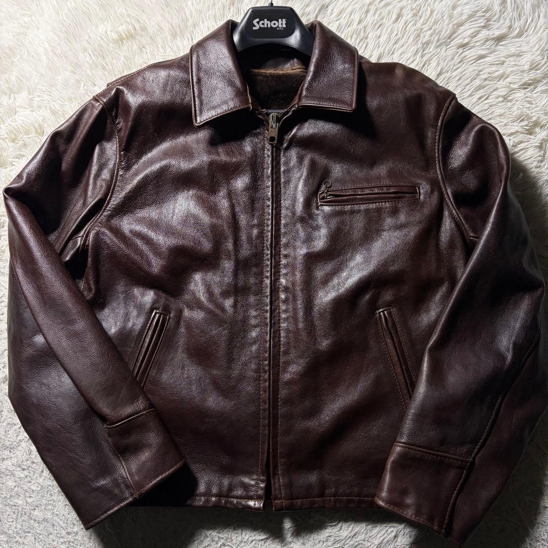 Schott Rider's Jacket ATV101 [Made in the USA] Genuine Leather Red