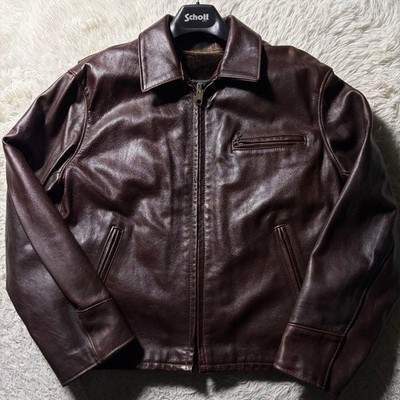 Schott ATV101 ブラウン サイズ 40 Schott Rider's Jacket ATV101 [Made in the USA] Genuine Leather Red