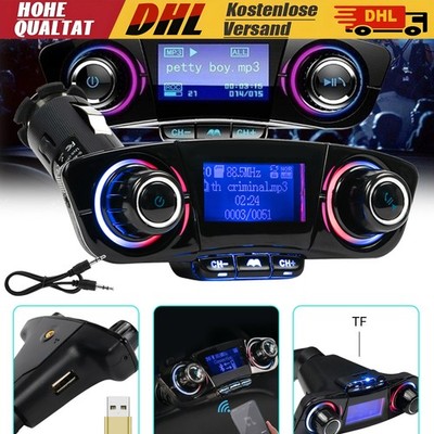 KFZ Auto Bluetooth FM Transmitter Radio Adapter mit Dual USB Ladegerät f/ Handy.