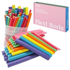 xnicx 47 pcs 7'' Hair Curlers Rollers Flexi Rods 47 Piece Assortment, Pink