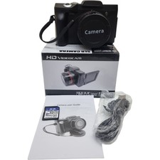 Digital Video Camera 16MP HD Videocam 2.4 TFT LCD Black SLR-Type  32 GB SD Card
