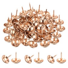 60Pcs Upholstery Tacks, 19 x 22mm Round Cap Black Thumb Tacks, Rose Gold