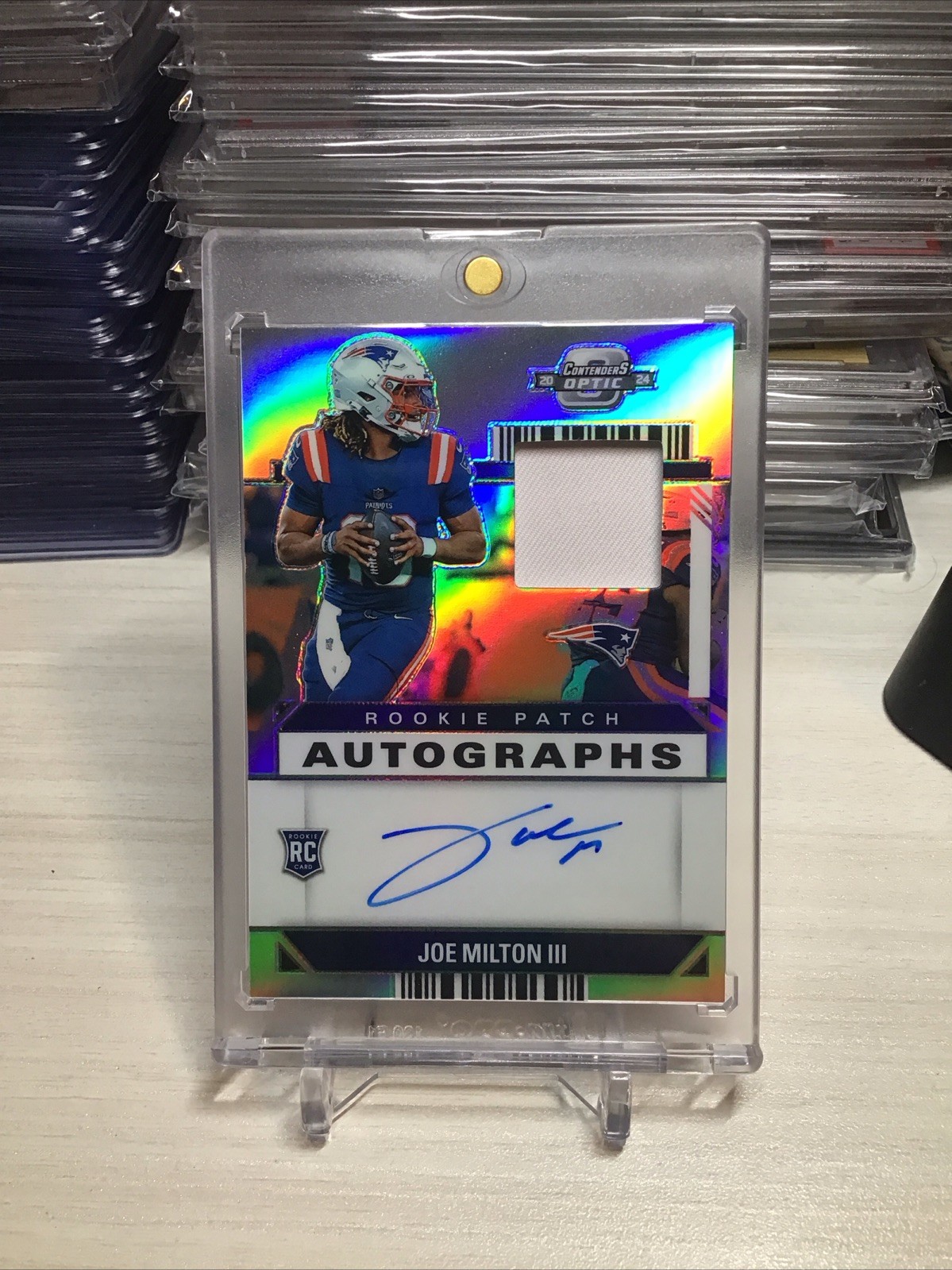 JOE MILTON III 2024 Panini Contenders Optic RPA RC Patch Auto /75 Rookie