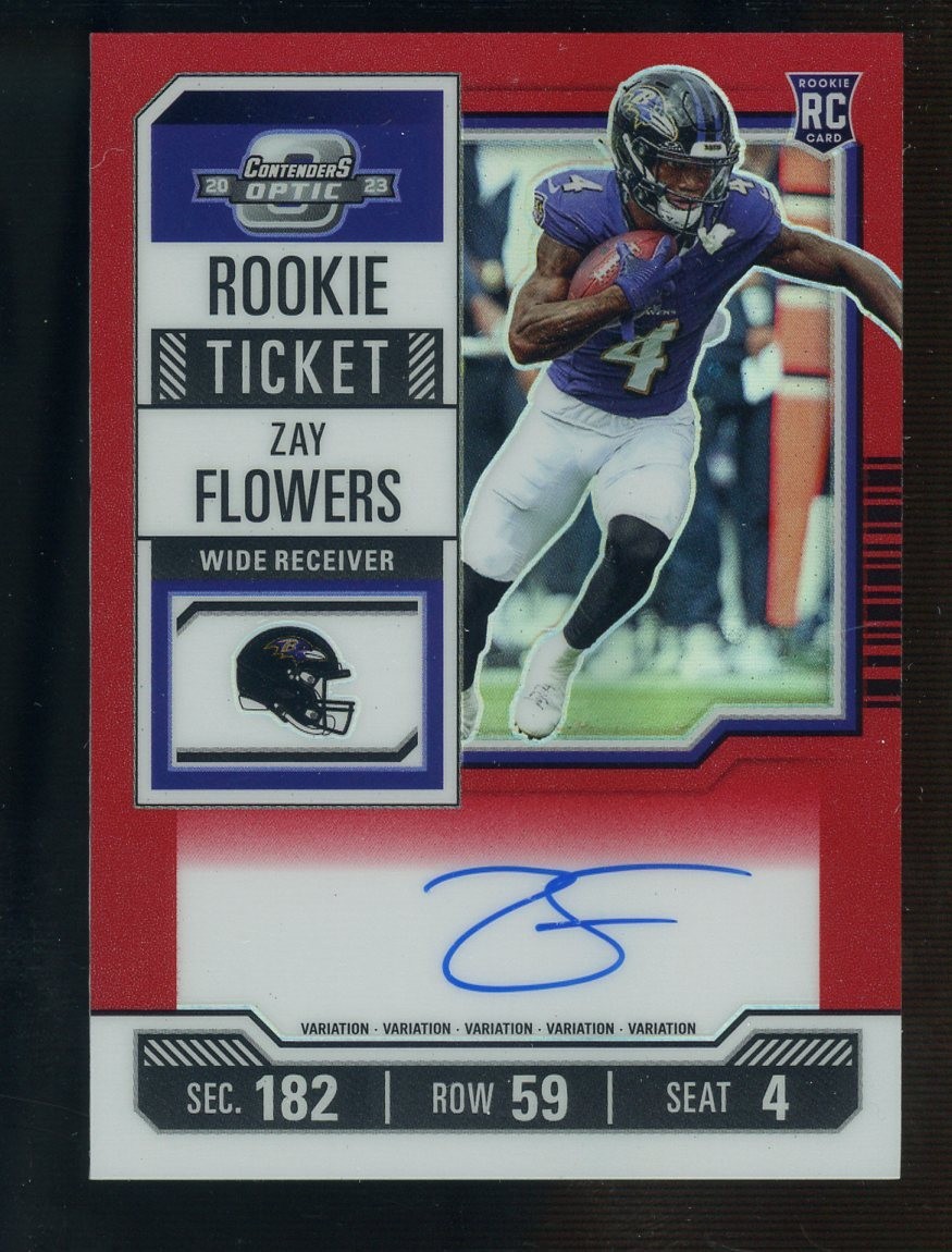 2023 Panini Contenders Optic Ticket Red Variation Zay Flowers RC Rookie AUTO /99