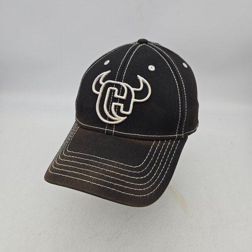 Cowboy Hardware Baseball Cap Hat Black Embroidered Bull Logo L/XL Otto Flex